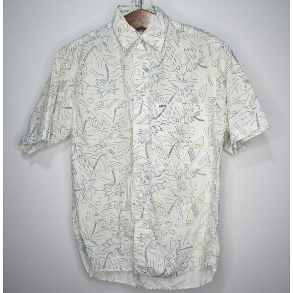 Guess Shirts Vintage 9s Guess By Marciano Beach Surf Button